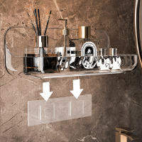 Estante De Baño Pared Montado PET Caddy De Ducha Esquina Organizador De Cocina Soporte De Maquillaje Y Shampoo Libre De Perforaciones - details 3