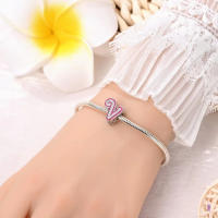 925 Plata Esterlina Romántica Rosa 26 Letras DIY Encantos Bolas Adecuadas Para Pulseras Pandora Joyería Fina Regalo De Cumpleaños - details 26