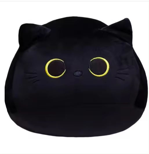 Muñeco De Peluche Gato Negro Kawaii 20cm De Alta Calidad Almohada De Animal Suave Regalo Para Niños Y Niñas Amigos Decoración - 1