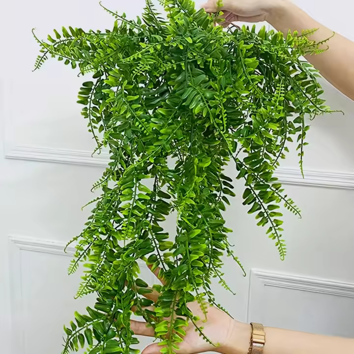 1pc/2pcs Vine De Hierba Persa Artificial 90cm Verde Pendiente Para Pared Planta Falsa De Asa De Pino Para Exhibición Y Aniversario - 1
