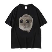 Camiseta De Moda Vintage Kawaii Triste De Hamster Divertida Para Hombres Y Mujeres Verano Casual Oversize Streetwear Polyester - details 18