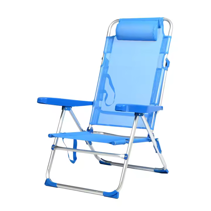 S7 STAR Silla Playa Plegable, Respaldo Ajustable con Cojín Acolchado, Sillón Ligero Multiposiciones Ideal para Jardín Beach Piscina, Silla Portátil Resistente con Apoyabrazos al Aire Libre - 1