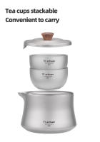 Tiartisan Kettle De Titanio Ligera Para Camping Y Senderismo Equipamiento Portátil Antisalpicaduras Doble Capa Mini Tetera - details 3