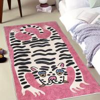 Exquisita Alfombra De Fondo Rosa, Divertida Alfombra De Estampado De Tigre, No Se Desvanece Y Se Puede Lavar A Mano, Alfombra Doméstica Adecuada Para Decoración Del Hogar - details 4