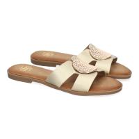 PuntoSalao Sandalias planas cómodas broche en pala mujer oro GG-63 - details 0