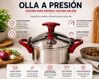 Olla MR a Presión EXPRESS   de Acero Inoxidable INOX de Alta Calidad – Segura y Duradera para Cocina Diaria, Compatible con Vitrocerámica y Gas Butano - details 3
