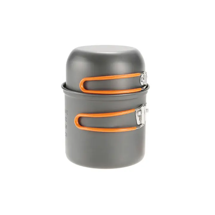 Cocina Exterior Arce Inoxidable Kit, Juego de Ollas Camping 1-2 Personas | Aluminio Anodizado 0,8mm + Arce Inóxido | ¡Resistente al Calor! - 1