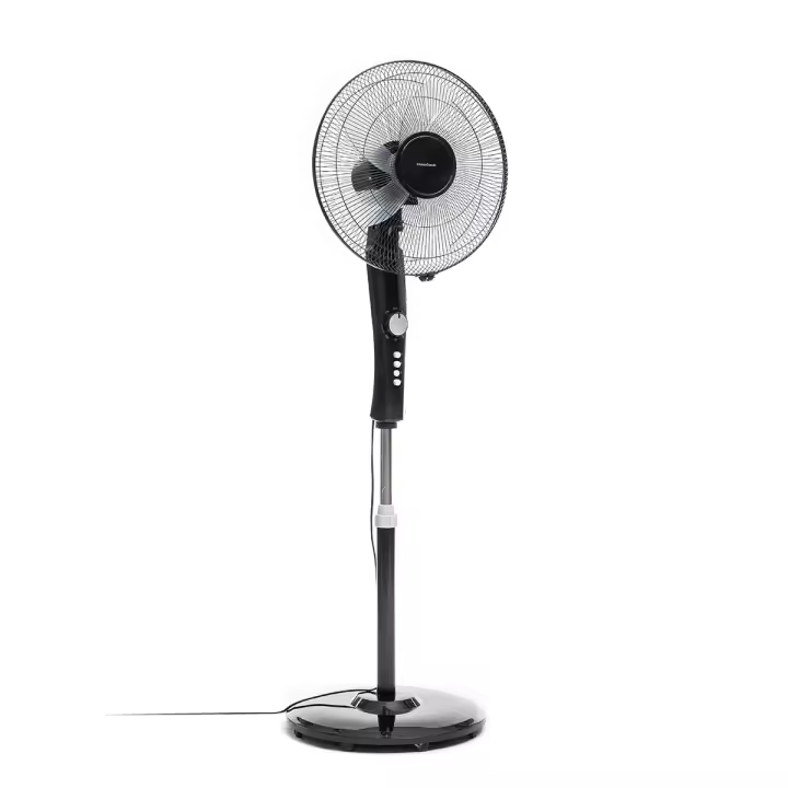 InnovaGoods® Ventilador, ventilador portátil 45W potencia, ventilador pedestal, ventilador oscilante con 5 aspas, ventilador 3 velocidades con temporizador. Color Negro - 1