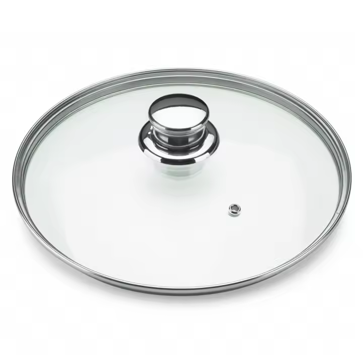 Alza Basic - Tapa de Cristal Universal de Acero Inoxidable, Compatible con Ollas, Cazuelas, Sartenes, Cazos, Orificio Extracción de Vapor - 1