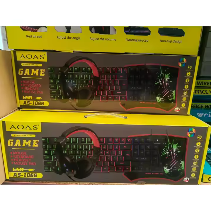Juego de teclado y raton AS-066.conjunto de 4 piezas , para videojuegos. - 1