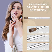 Cepillo De Uñas De Cabello Kolinsky 100 Pieza Con Mango De Metal Plata Para Manicura Y Extensión De Uñas Pincel Para Polvos De Gel Y Lámpara LED - details 1