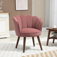 Silla de Cocina Silla de Salón con respaldo Poliéster Madera de Caucho Rosa 66x72x79 cm - details 0