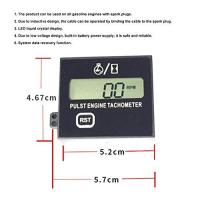 Tacómetro digital para motor de bujías de coche, tacómetro electrónico para motorceta con indicador de temporizador de pantalla digital, para motores de gasolina Pequeños (con clip) - details 1