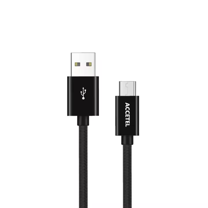 Cable Datos Nailon 2.4A - Micro USB Negro (1M) CU1812 - 1
