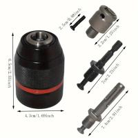 Chorro De Taladro Metálico Sin Llave 2-13mm Con Embozo Hexagonal Adaptador Rápido De Agarre Cuadrado Para Taladro Y Destornillador - details 1