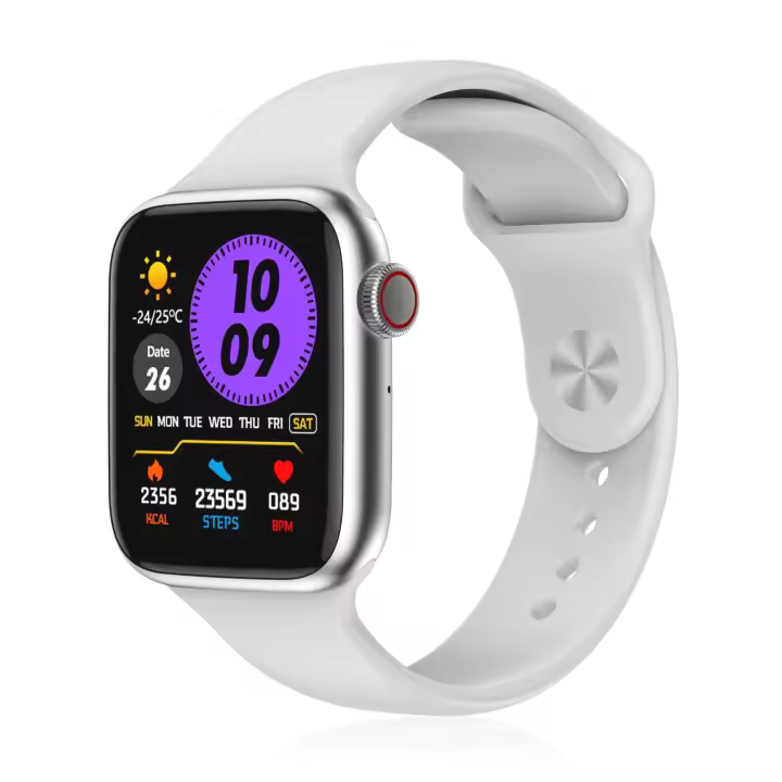 DAM. Smartwatch AW9 con corona multifunción. Termómetro, medición cardiaco, oxígeno en sangre, llamadas bluetooth. Compatible con Android. 3,6x1,2x4,2cm - 1