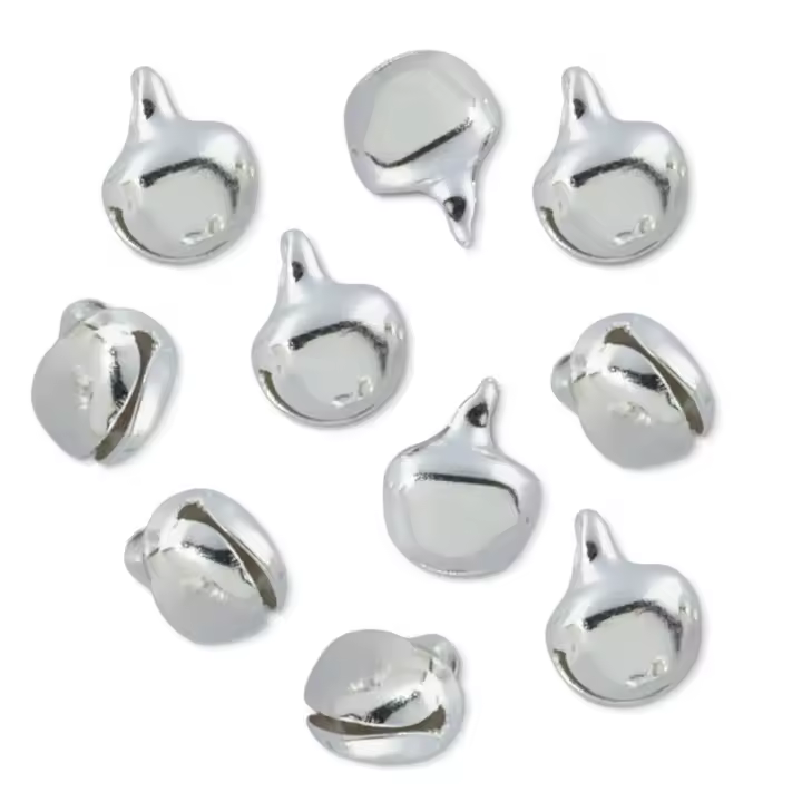 Cascabeles Plata Mini 6mm x100 | Complemento Ideal para Packaging Creativo y Original. Perfectos para Detalles, Manualidades y Regalos. - 1