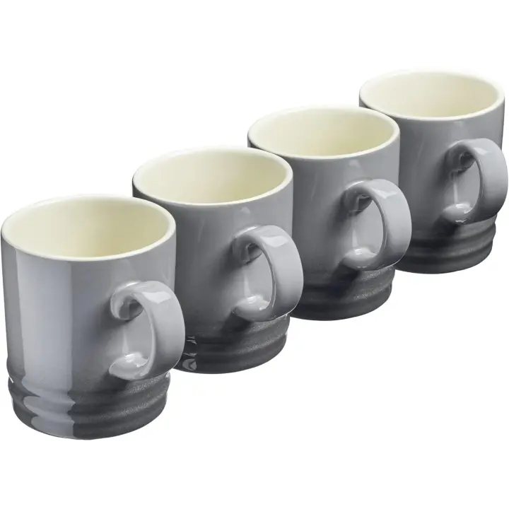 Cooks Professional 4 Piece Colourful Stoneware Mug Set | Tea Coffee Hot Chocolate Drinking Cups | Microwave Dishwasher Refrigerator Freezer Safe | 350ml Capacity | Pink - 1