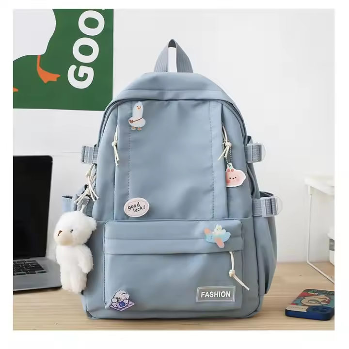 Mochilas escolares para estudiantes, morrales con colgantes de oso, niños y niñas, 40x30x13cm - 1