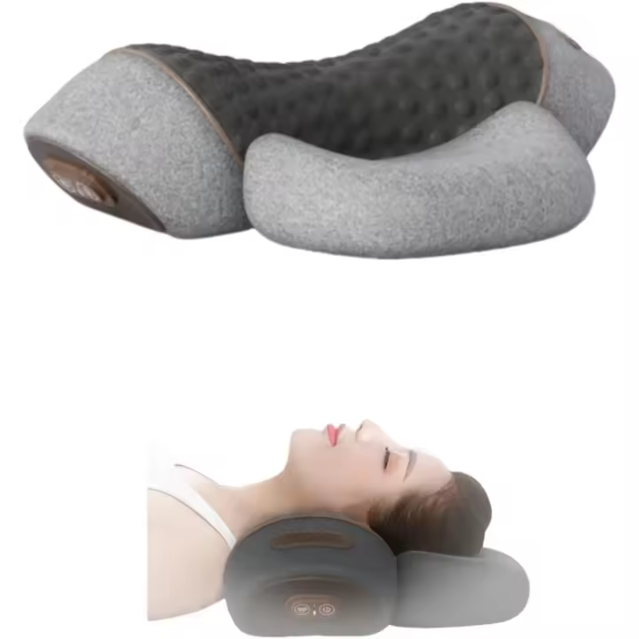 Almohada correctora de joroba cervical con tracción cervical y terapia de calor, ergonómica 3 en 1 de espuma viscoelástica 2025 para uso en la oficina o para dormir, alivio del dolor de tejido profundo y soporte postural (gris oscuro) - 1
