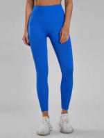 Pantalones Deportivos De Mujer En Color Sólido Cintura Alta Elástica Leggings De Fitness Sin Costuras Ajuste De Cadera - details 8