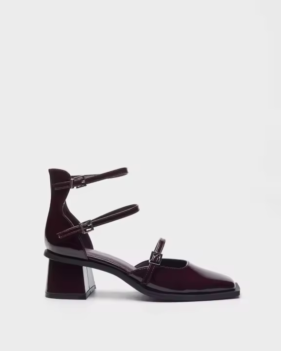 MIM Paly Zapatos de tacón para mujer burdeos en charol sintético 9374162747722 - 1