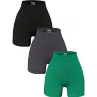 Shorts De Yoga Para Mujer High-Waisted Sin Costuras Tights Deportivos De Nylon Cómodos Y Elegantes Para Ejercicio - details 4