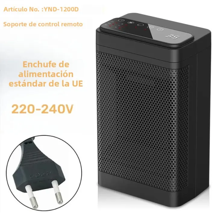 Ventilador Eléctrico Portátil Con Calentador De Aire PTC Para Invierno Calefacción Rápida Control Remoto Cabeza Oscilante Para Baño Y Sala De Estar - 1