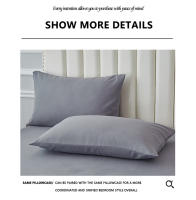 Juego De Cama Sólido 3/4 Piezas Con Sábana Ajustable Y Fundas De Almohada En Microfibra Blanca Y Gris Tamaño Queen King Full Twin - details 17