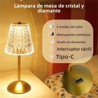 Lámpara De Mesa LED Táctil 3 Colores Recargable Por USB Luz Nocturna Sin Cable Para Decoración De Ambiente Dormitorio Lectura - details 4