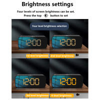Reloj De Alarma Digital RGB Con Pantalla Grande Y Grabación De Tres Tipos De Sonido Modo Sueño Control Por Voz Moderno Estilo Cuadrado - details 10