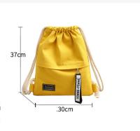 Mochila De Lona Para Escuela Con Cordones Doble Hombro Mochila Casual Para Hombres Y Mujeres Bolsa De Viaje Portátil Con Bolsillo - details 7