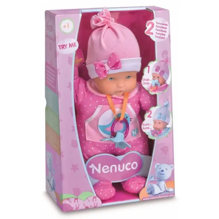 Famosa Nenuco Blandito Interactivo Rosa con 5 Funciones para Niñas - 1