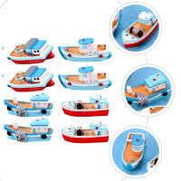 8 Pcs Ornamento De Barco De Pesca Miniatura En Resina Decoración Marítima Para Navidad Accesorios De Modelo Barco De Mesa - details 3