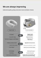 Almohada De Memoria Para El Cuello En Forma De U Almohada Suave De Viaje Con Masaje Para El Cuello Almohada De Cervical Para El Sueño En Avión Cuidado De La Salud De La Cama - details 3