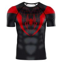 Camiseta De Compresión Para Hombre Verano 2025 Con Diseño De Araña Manga Corta Elasticidad Superhéroe Top De Fitness Activewear - details 7