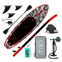 Tabla de paddle surf FunWater 335 * 84 * 15 cm Gris Máx 165KG Hinchable de Remo Inflable de pie，con Todos los Accesorios Sup Adecuado ,Accesorio de Remo Ajustable, Bomba, Mochila de Viaje, Correa de Seguridad, Funda Impermeable para teléfono móvil - details 0