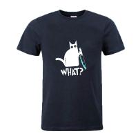 Camiseta De Moda Para Hombres Con Gráfico De Gato Divertido Casual Corta Estilo Juvenil Poliéster Temporada Todo Año - details 2