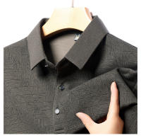 Camisa Polo Larga Con Estampado Hueco Para Hombre Estilo Coreano Moda Negocios T-Shirt De Golf Top De Poliéster Talla M-4XL - details 24