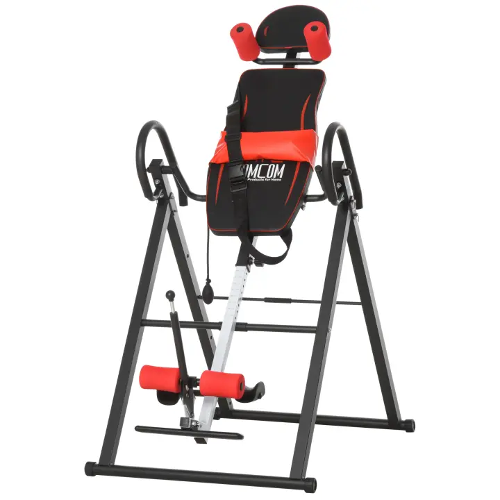HOMCOM Tabla de Inversión Gravitacional Plegable con Cinturón de Seguridad Regulable en Altura para Usuarios de 130-190cm Ejercicio y Alivio de Dolores de Espalda Carga Máxima 150 kg - 1