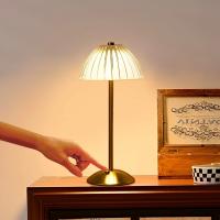 Lámpara De Mesa Retro De Cristal Portátil Con Tacto 3 Colores Para Decoración De Sala De Estar Cocina Y Comedor Fuente De Luz LED Regulable Batería Recargable Incluida - details 4