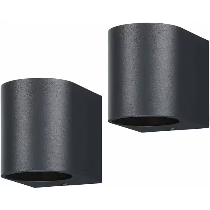 Set de 2 apliques de exterior en aluminio arriba/abajo, impermeables IP44, ideales para patio, terraza, jardín, pasillo y porche - 1