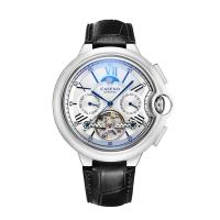 Reloj De Pulsera Automático De Lujo Para Hombre Estilo Casual Con Fase Lunar Y Calendaría Resistente Al Agua Cuero Y Acero Inoxidable - details 11