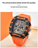 Reloj Deportivo De Nueva Generación Con Diseño Hueco Y Mecanismo Moderno Reloj De Cuarzo Con Tres Discos Pequeños Para Negocios - details 7