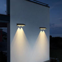 Luces De Pared Solares LED Para Exterior Luz De Valla RGB Luces De Jardín Solar Impermeables IP65 Para Decoración De Courtyard - details 6