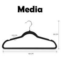 Perchas de Ropa Terciopelo Negro Aicasa - Hombros con Muescas - Antideslizantes para Chaquetas, Camisas, Pantalones, Abrigos - Gancho Giratorio de 360° - Pack 10/20/30/50/100/120 Unidades - details 0