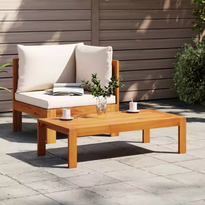 vidaXL Sofás de jardín 2 pzas con cojines madera maciza acacia - 1