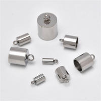 10Pcs De Acero Inoxidable Capas De Borracha Para Cables 2-10mm Con Anillo Para Hebillas Y Trenzas De Cuero Para Fabricación De Joyas DIY - details 4