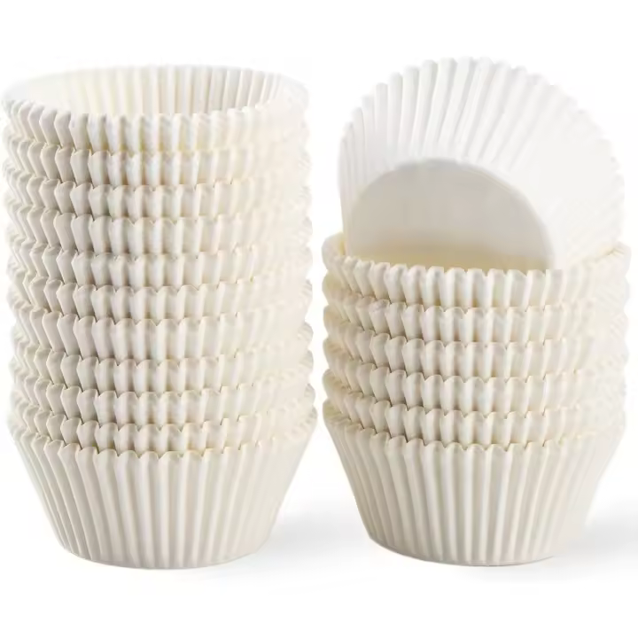 Standard White Cupcake Liners 500 Count, No Smell, Food Grade & Grease-Proof Baking Cups Paper - 1