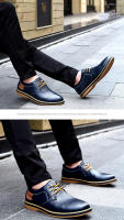 Zapatos De Cuero Para Hombre Moda Primavera Otoño Casual Lace-up Formales Negocios Bodas Vestido Zapatos Talla Grande 38-48 - details 8